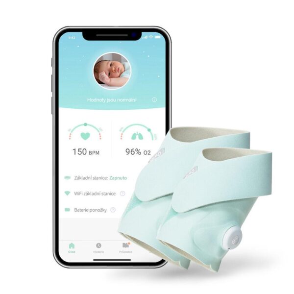 Owlet Smart Sock Plus - Chytrá ponožka 0-5 let (Světle zelená)